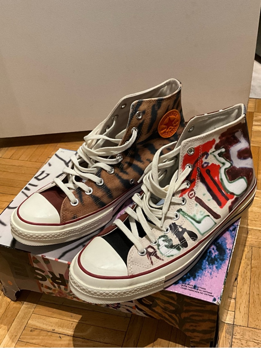 Converse All-Star High-Top Painted Canvas Sneakers in Multicolor